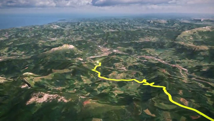 Imagen del vídeo del recorrido de la segunda etapa del Tour de France