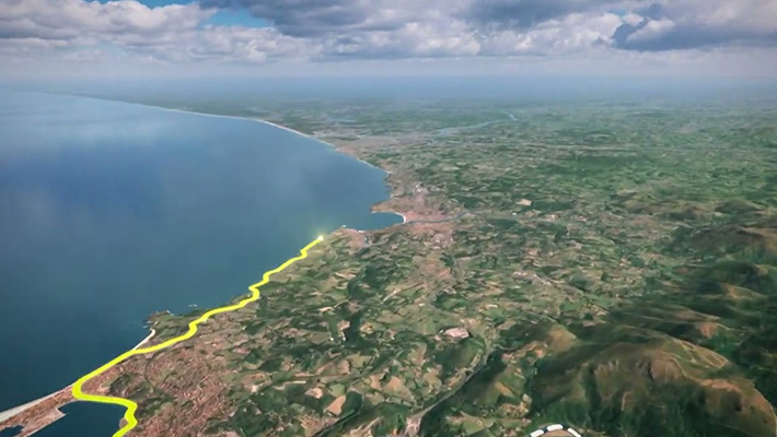 Imagen del vídeo del recorrido de la tercera etapa del Tour de France
